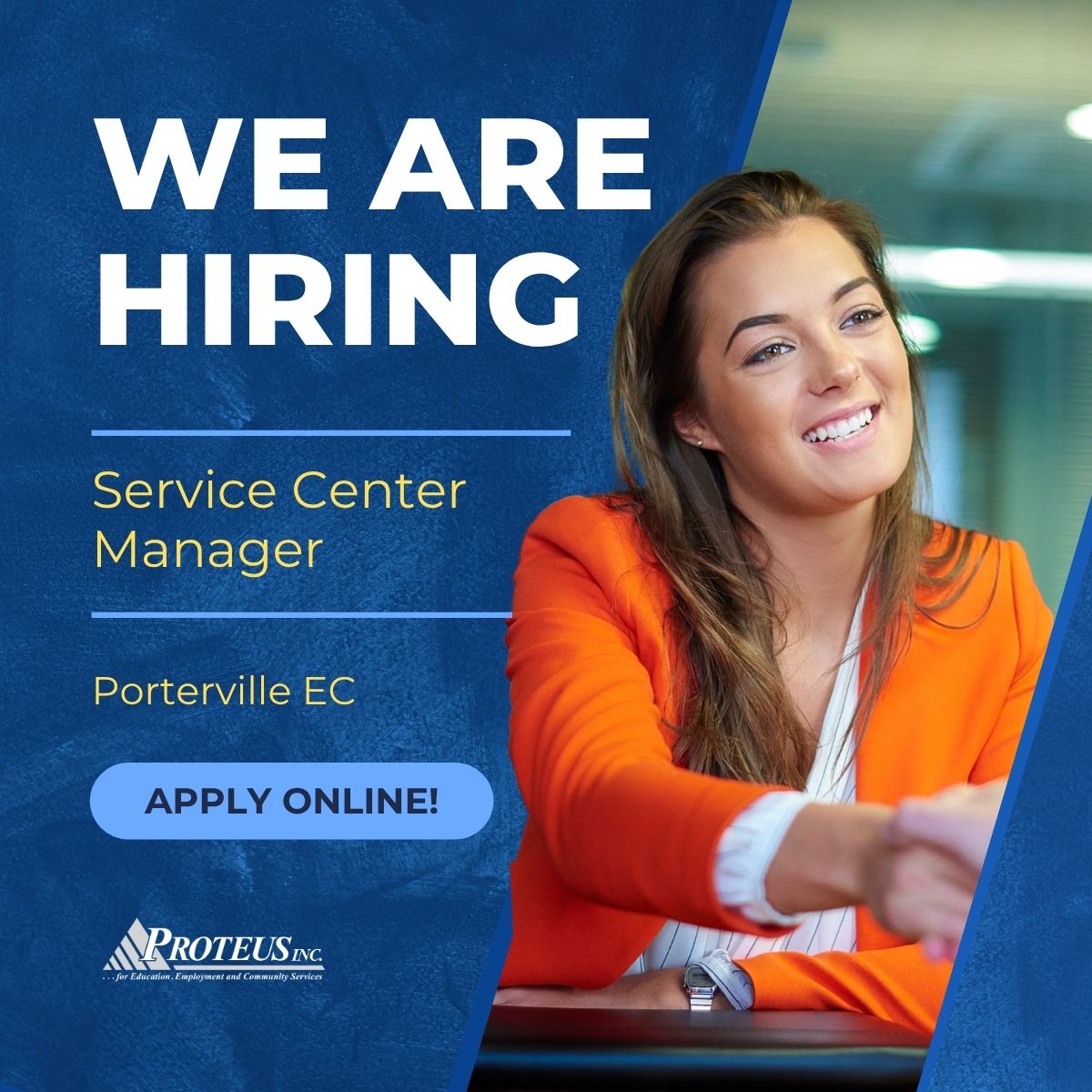 Service Center Manager - Porterville - EC - Job Announcement